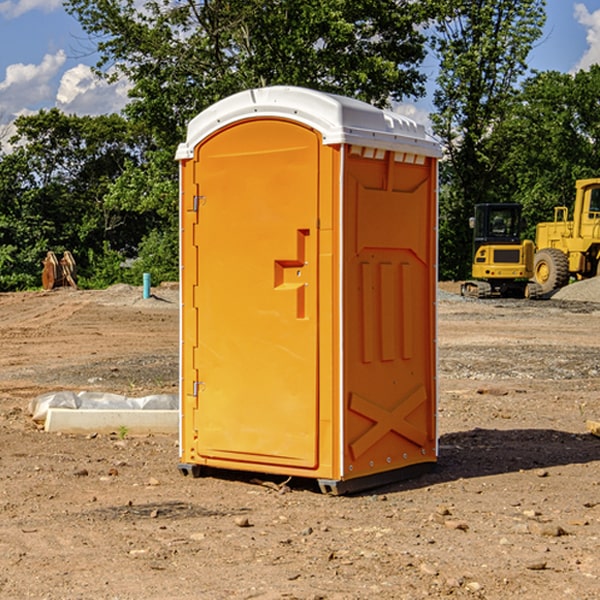 how often are the portable toilets cleaned and serviced during a rental period in Round Mountain